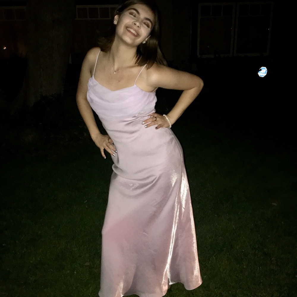 Lavender Spaghetti Strap Gown